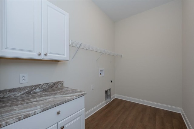 218 W Halfway Branch Rd, Walhalla, SC 29691 - laundry area featuring washer hookup, hookup for an electric dryer, dark wood finished floors, and cabinet space