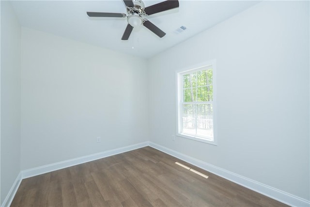 218 W Halfway Branch Rd, Walhalla, SC 29691 - empty room featuring dark wood-type flooring and a ceiling fan