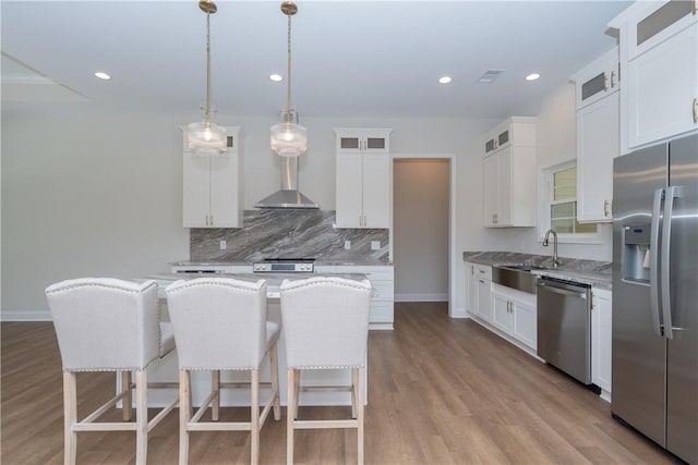 218 W Halfway Branch Rd, Walhalla, SC 29691 - kitchen with stainless steel appliances, decorative backsplash, white cabinets, and recessed lighting