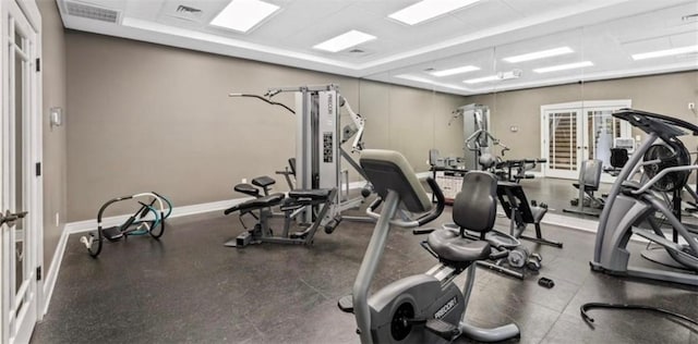 726 Lookover Dr Unit 726, Anderson, SC 29621 - workout area featuring french doors and a raised ceiling