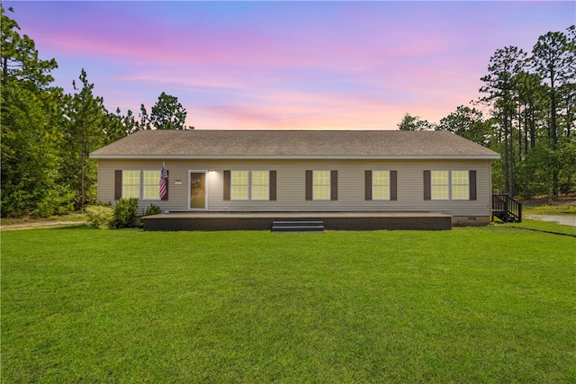 973 Pine Plain Rd, Gaston, SC 29053 - ranch-style house with a yard, crawl space, and a shingled roof