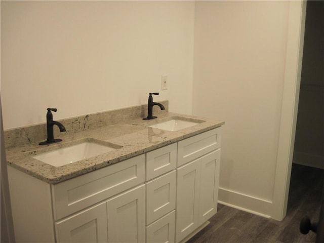 203 Ridgecrest Way, Williamston, SC 29697 - full bath with wood finished floors and double vanity