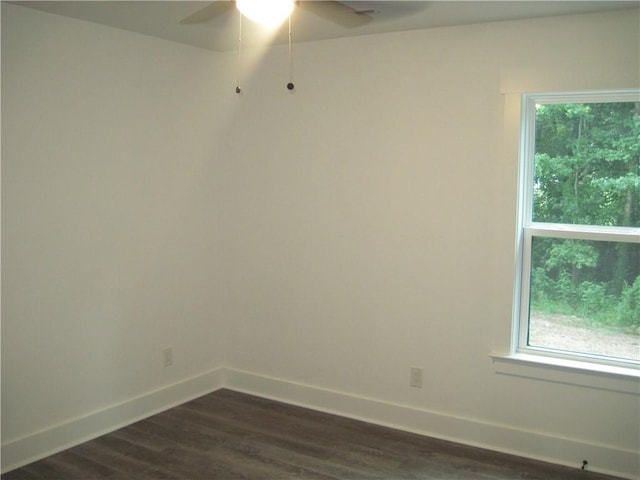 203 Ridgecrest Way, Williamston, SC 29697 - empty room with a ceiling fan, healthy amount of natural light, and dark wood finished floors