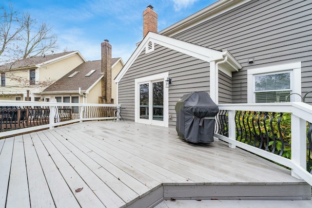 deck featuring area for grilling