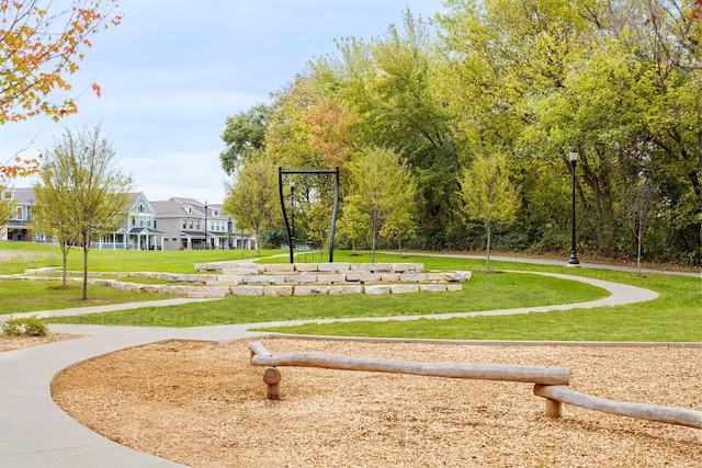 view of community with a yard