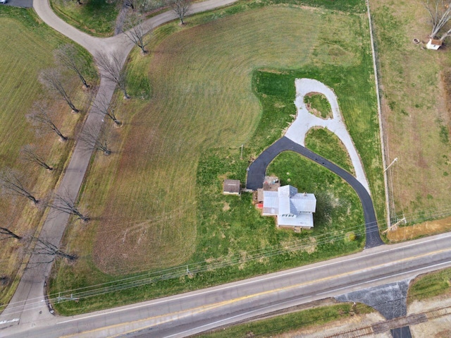 drone / aerial view with a rural view