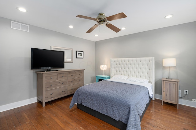 119 Redbud Aly, Columbus, OH 43206 - bedroom with wood-type flooring, recessed lighting, and a ceiling fan