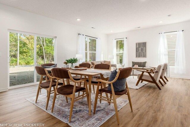 344 Postle Blvd, Columbus, OH 43228 - dining space featuring baseboards, light wood finished floors, plenty of natural light, and recessed lighting