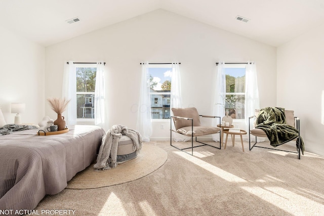 344 Postle Blvd, Columbus, OH 43228 - bedroom with lofted ceiling, visible vents, and carpet floors