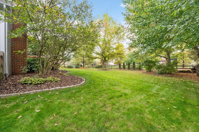 view of yard featuring fence