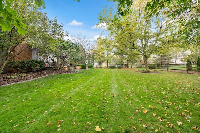 view of yard with fence