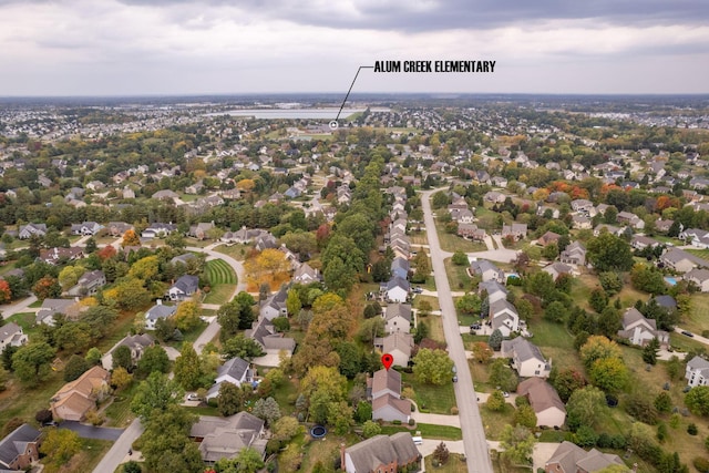 drone / aerial view with a residential view