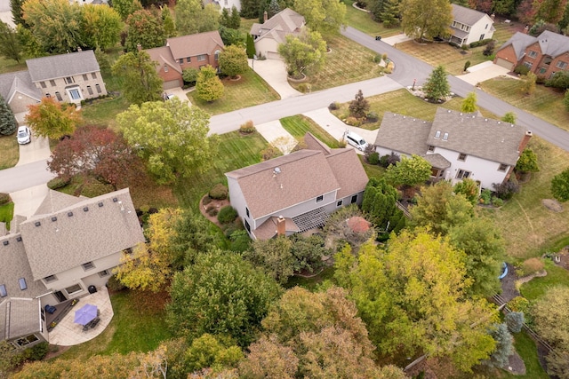 bird's eye view with a residential view