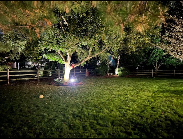view of yard featuring fence