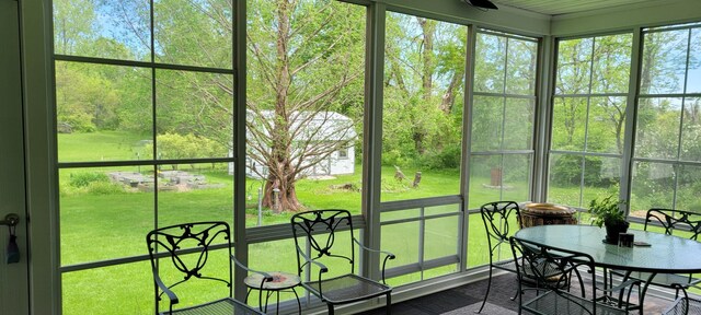 sunroom / solarium with plenty of natural light