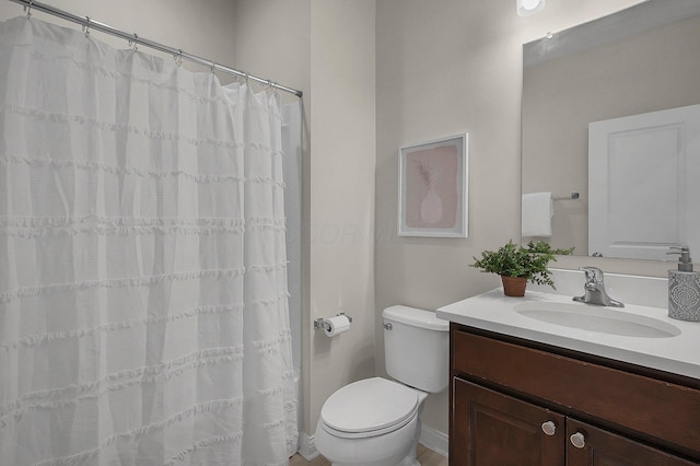 5421 Mercier St, Lewis Center, OH 43035 - bathroom featuring vanity, toilet, and a shower with curtain