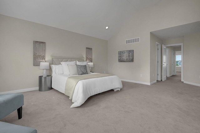 5421 Mercier St, Lewis Center, OH 43035 - carpeted bedroom featuring baseboards and high vaulted ceiling