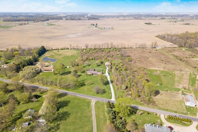 aerial view featuring a rural view