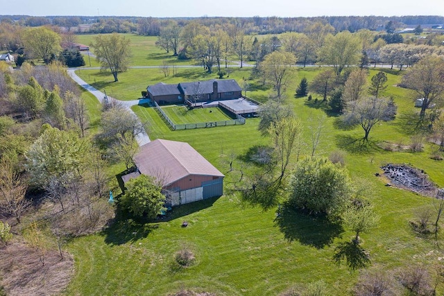 drone / aerial view with a rural view