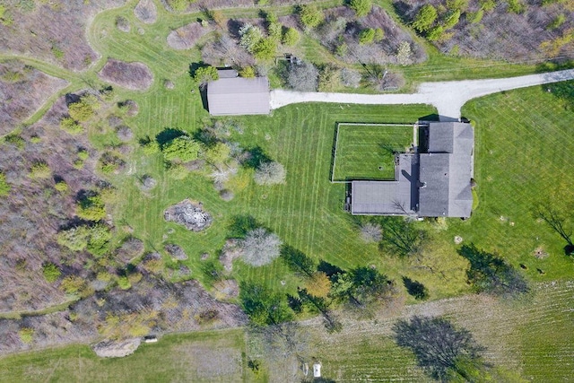 bird's eye view with a rural view