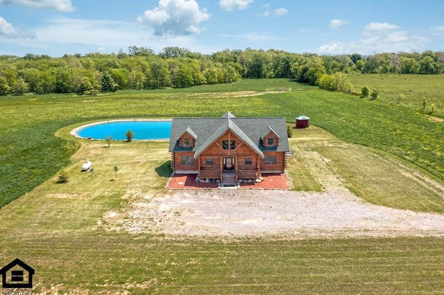 aerial view with a rural view