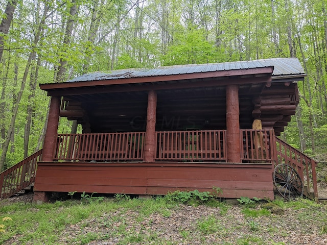 23411 State Route 327, Laurelville, OH 43135 - deck featuring a view of trees and stairs