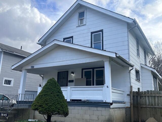 bungalow-style house featuring a porch