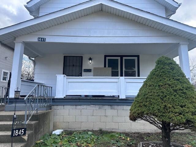 view of front of home with a porch