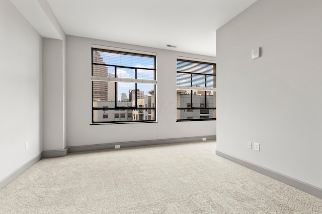 carpeted spare room featuring a healthy amount of sunlight