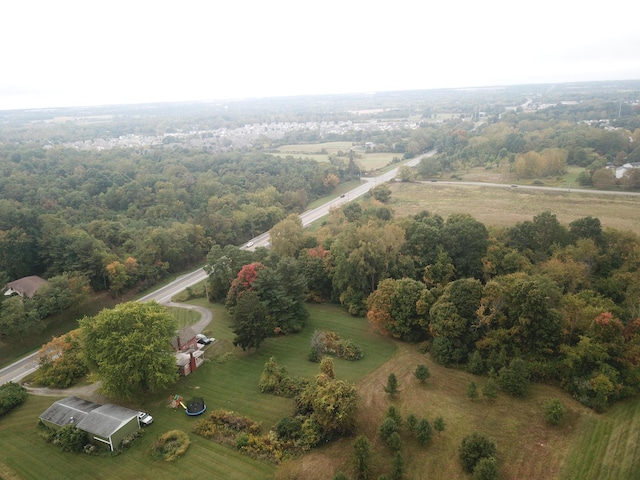 aerial view featuring a rural view