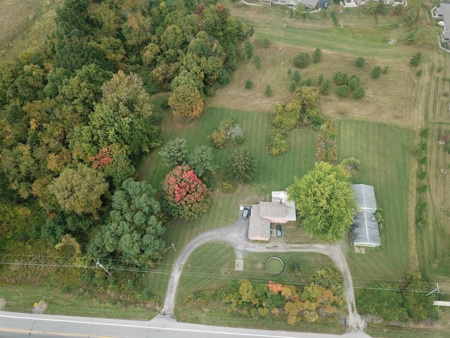 bird's eye view with a rural view