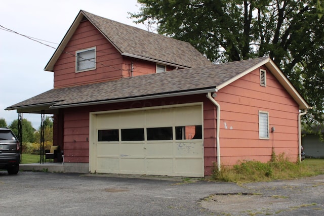 view of garage