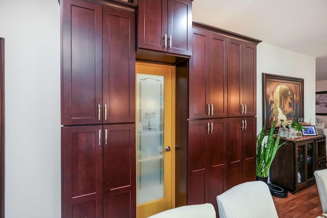 kitchen featuring dark hardwood / wood-style flooring