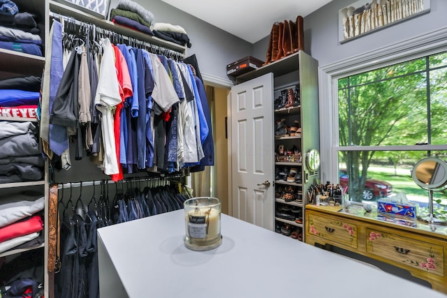 view of walk in closet