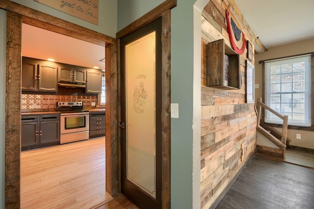 hallway featuring light hardwood / wood-style floors