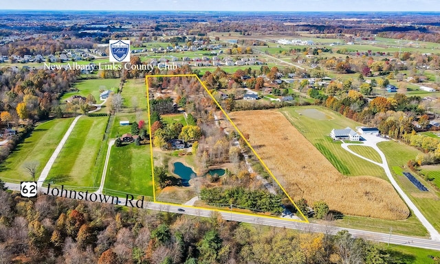 drone / aerial view featuring a rural view