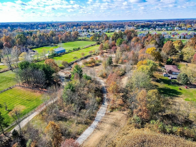 aerial view featuring a rural view