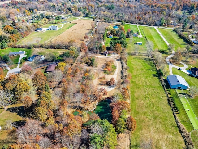 drone / aerial view with a rural view