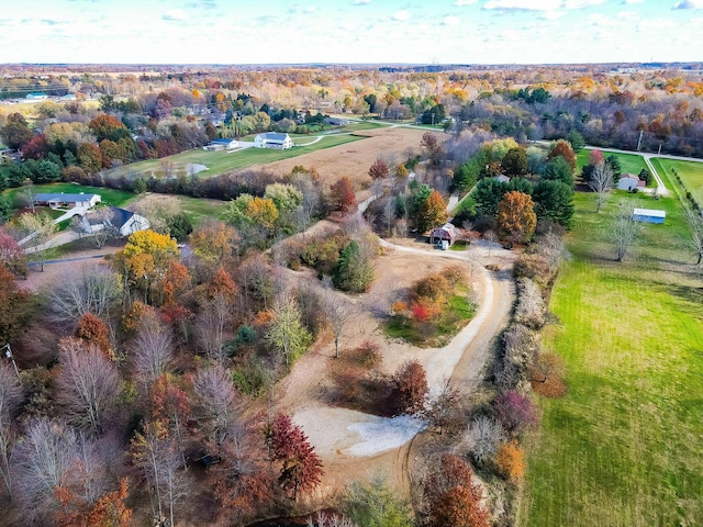 aerial view featuring a rural view