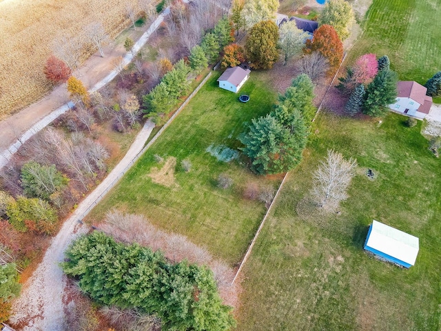 bird's eye view with a rural view