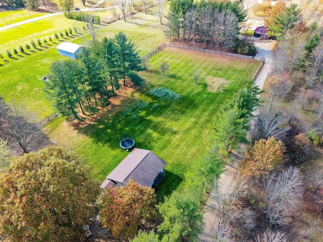 bird's eye view featuring a rural view