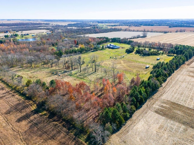 aerial view with a rural view