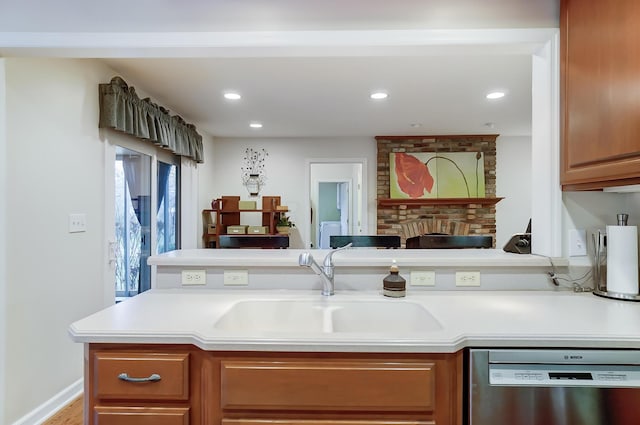 kitchen with sink and stainless steel dishwasher