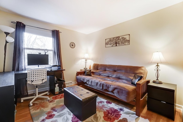 living room featuring hardwood / wood-style floors