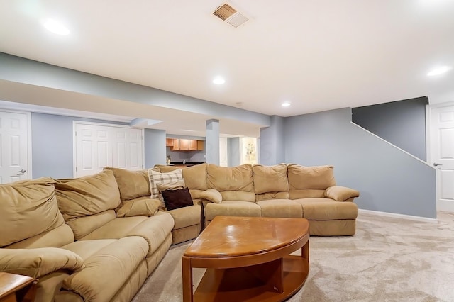 view of carpeted living room