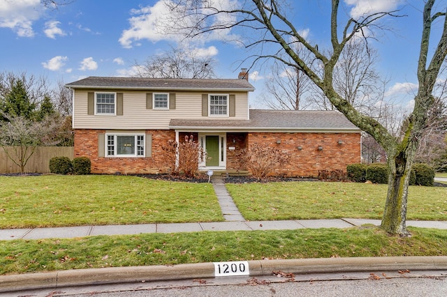 view of front property with a front yard