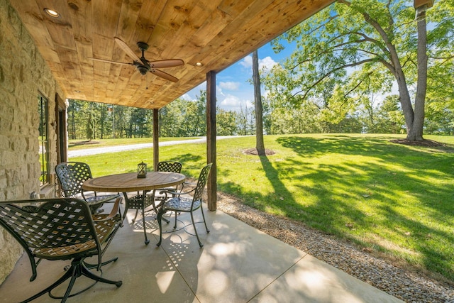 view of patio / terrace with ceiling fan