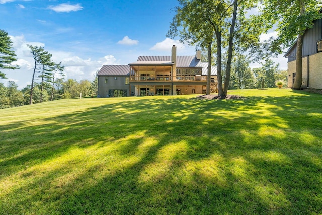 view of yard featuring a deck