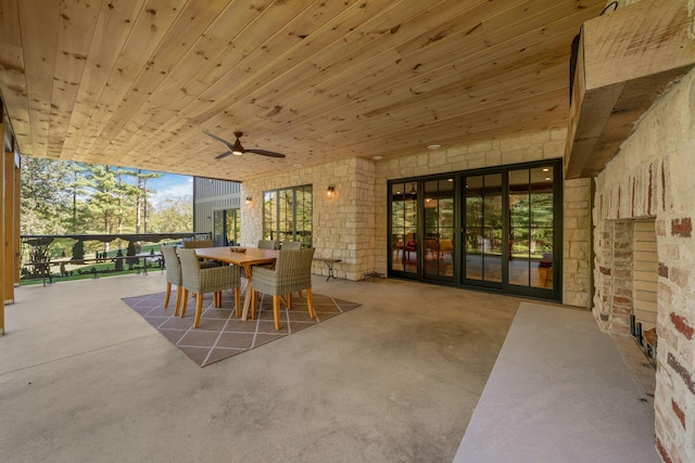 view of patio / terrace featuring ceiling fan