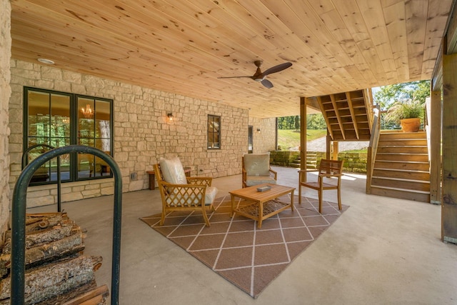 view of patio / terrace with ceiling fan